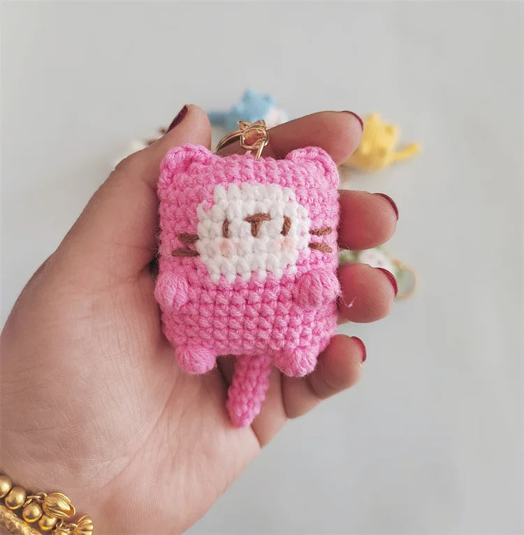 Exquisite Kitten Crochet Keychain Cute Cat Bag Charm