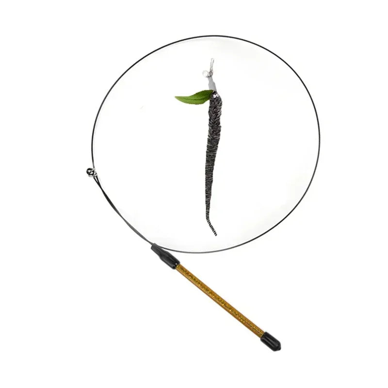 Peacock Bird Cat Teaser Wand for Interactive Hunting and Play