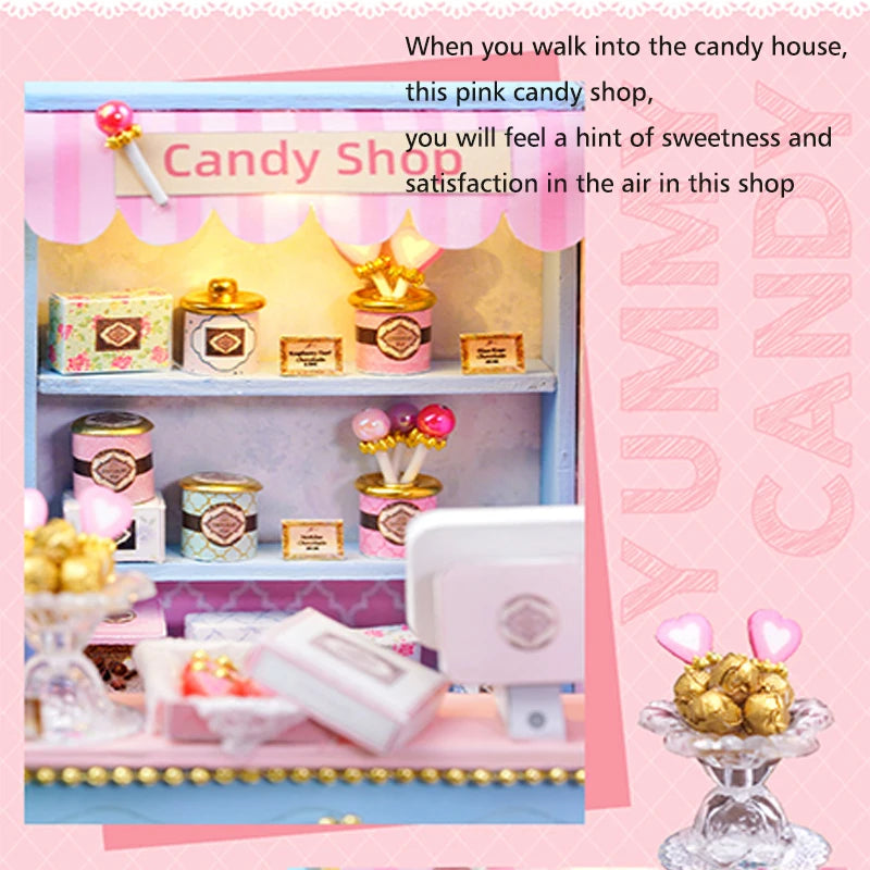 Wooden Miniature Doll House DIY 3D Puzzle Building Kit