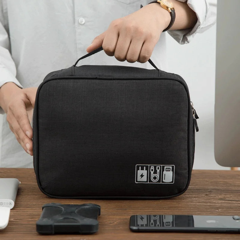Waterproof Electronic Cable Organizer Travel Storage Bag for Chargers & Accessories