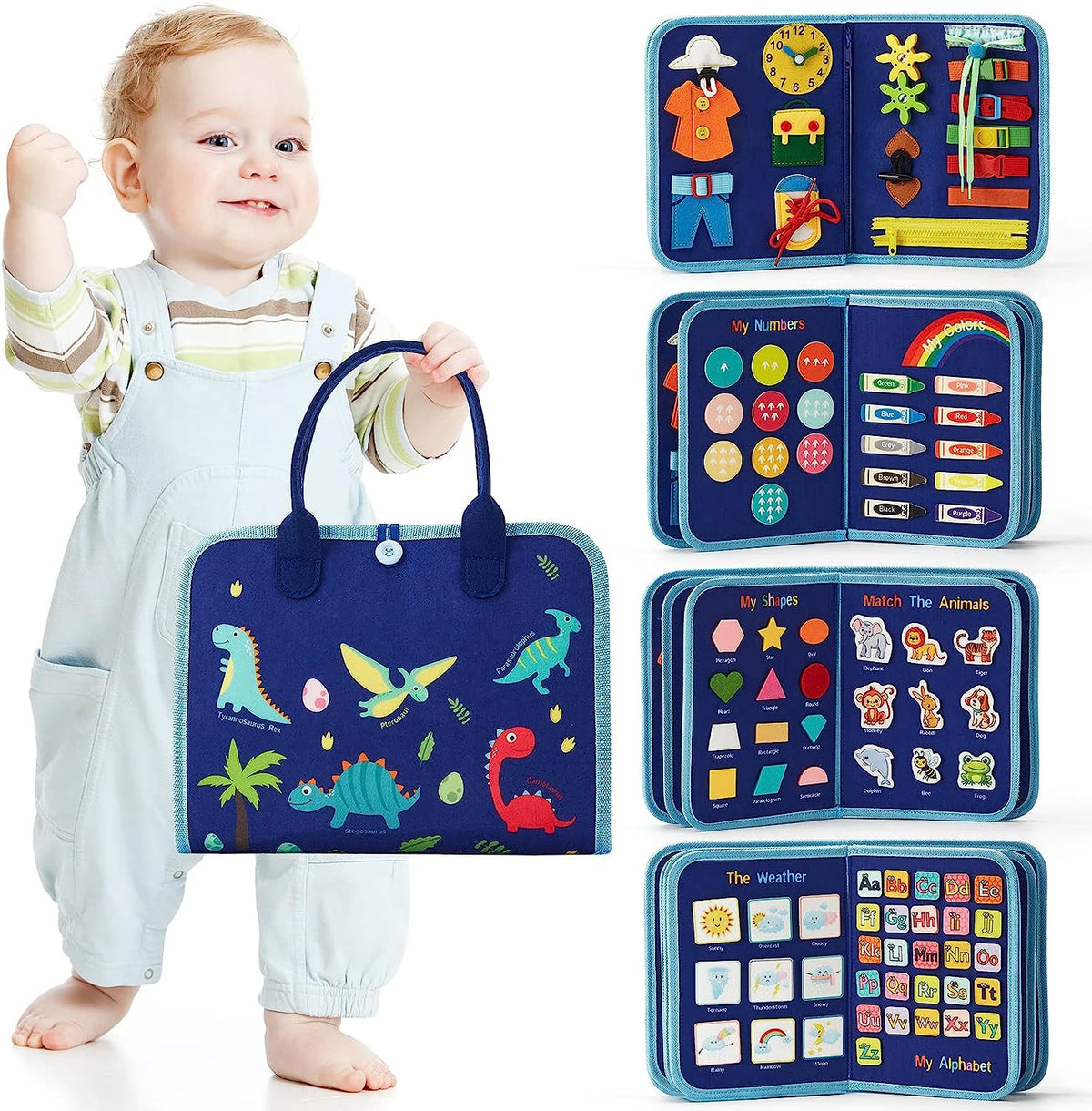 Montessori Toddler Busy Board Activity Book for Fine Motor Skills Learning
