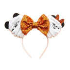 Mouse Ears Sequin Bow Cosplay Headband for Women & Adults