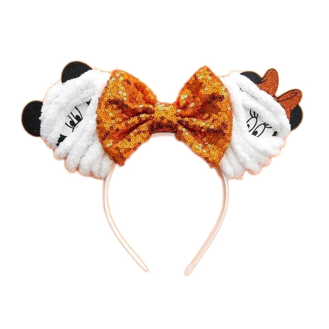Mouse Ears Sequin Bow Cosplay Headband for Women & Adults
