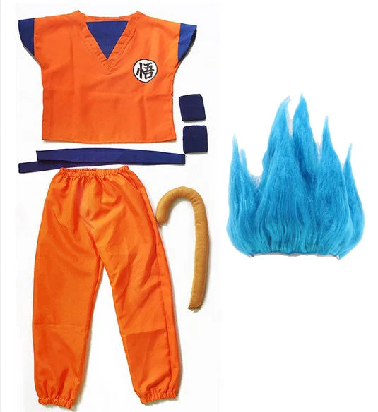 Halloween Costumes  Adult  Z Clothes Party Suit Goku Cosplay Costumes Top/Pant/Belt/Tail/wrister/Wig