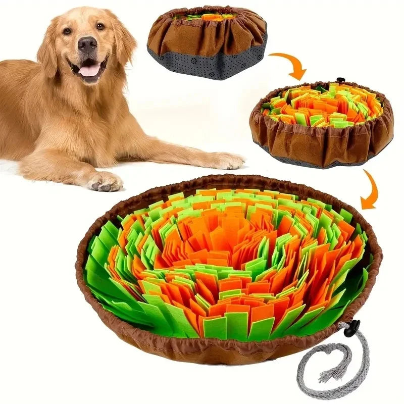 Washable Felt Dog Snuffle Mat for Slow Feeding and Nose Work