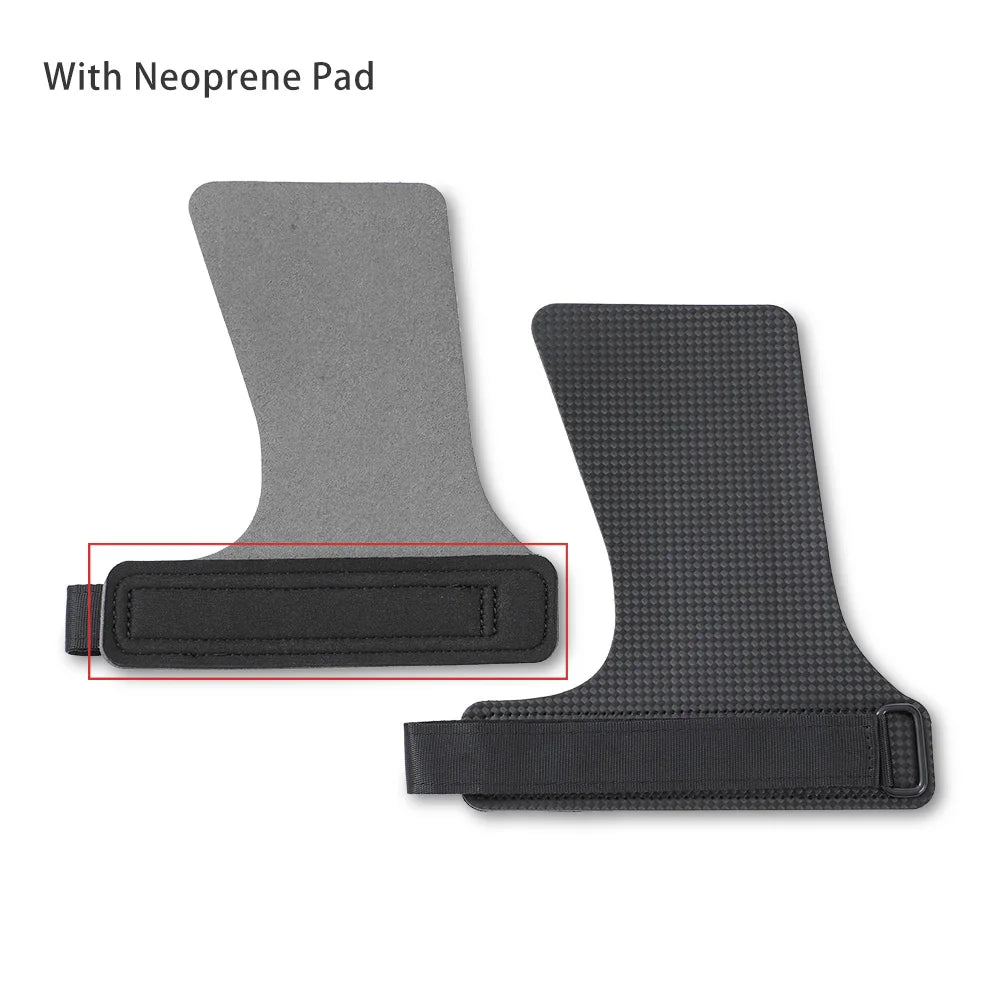 A Pair of Carbon No Finger Hole Hand Grips for Crossfit Pull Ups Cross Training Kettlebell Gymnastics Workout Palm Protector