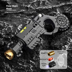 Shell-Ejecting Alloy Toy Pistol Set Stress Relief Fidget Sensory Toy Mini Finger Spinning Top EDC Desk Gadget Gift for Teen Boys