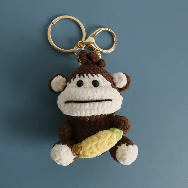 Funny Sheep Crochet Keychain Cute Animal Bag Charm