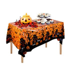 Halloween Decoration Tablecloth,Disposable Pumpkin Spider Web Bat Plastic Table Cover,Halloween Party Home Table Decor