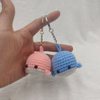 Cute Crochet Whale Keychain Handmade Ocean Bag Charm