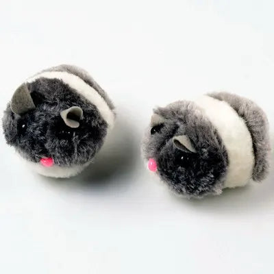 New Simulation Mechanical Mouse Toy Will Turn Around Run Away Plush Hamster Pet Kitten Safety Plush Mouse Interactive Toy Gift