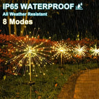 1/2/4PCS Solar Firework Light Waterproof Outdoor 8 Lighting Modes 90-200LED Fairy String Light Christmas 3 Colors Garden