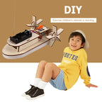 DIY STEM Science 3D Wooden Car & Boat Assembly Kit for Kids