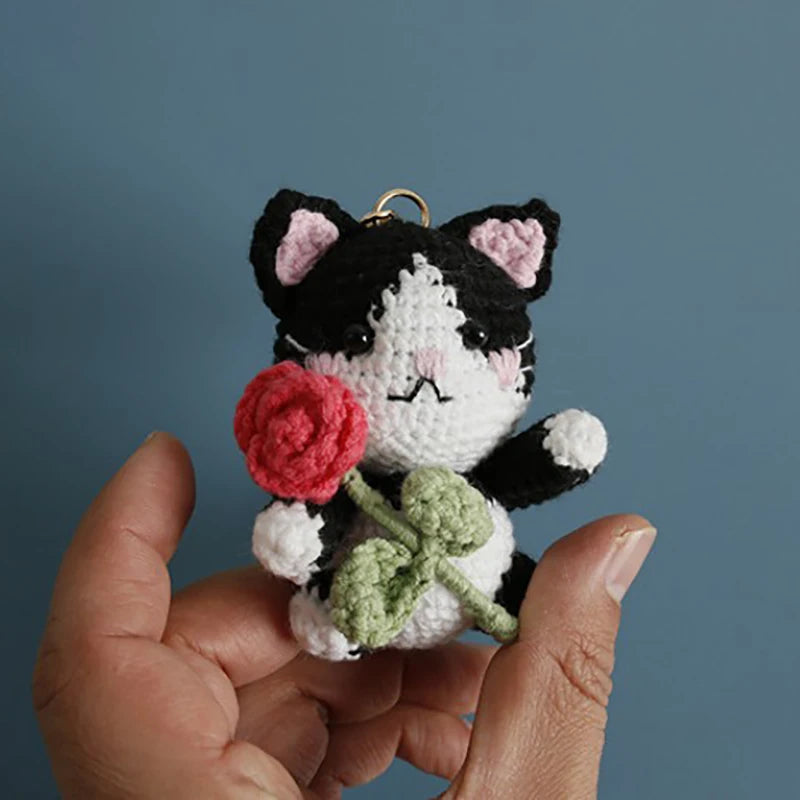 Exquisite Kitten Crochet Keychain Cute Cat Bag Charm