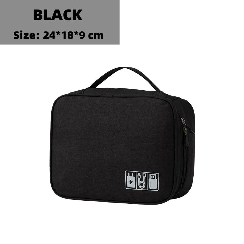 Waterproof Electronic Cable Organizer Travel Storage Bag for Chargers & Accessories