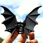 1Pc Gothic Punk Matte Black Bat-Wing Claw Clip, Elegant Women's Metal Ponytail Hair Accessory/Hair Claw, Suitable for Halloween