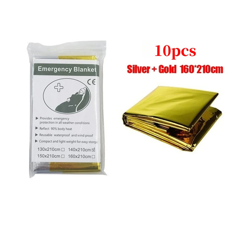 Emergency Thermal Survival Poncho Blanket for Camping & First Aid