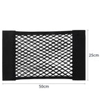 Car Storage Net Stretchable Mesh Pocket Net Magic Elastic Sticker Universal Rear Mesh Trunk Seat Bag Pocket Cage Auto Organizer