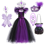 Girls Maleficent Costume Dress – Luxury Villain Tulle Gown