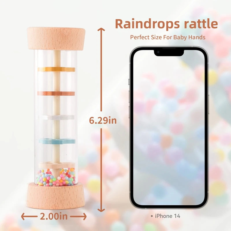 Montessori Baby Rain Stick Sensory Rattle Educational Toy Kids