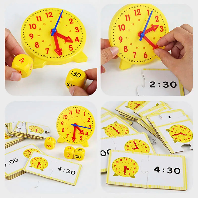 Montessori Learning Clock Educational Puzzle Toy for Preschool Kids