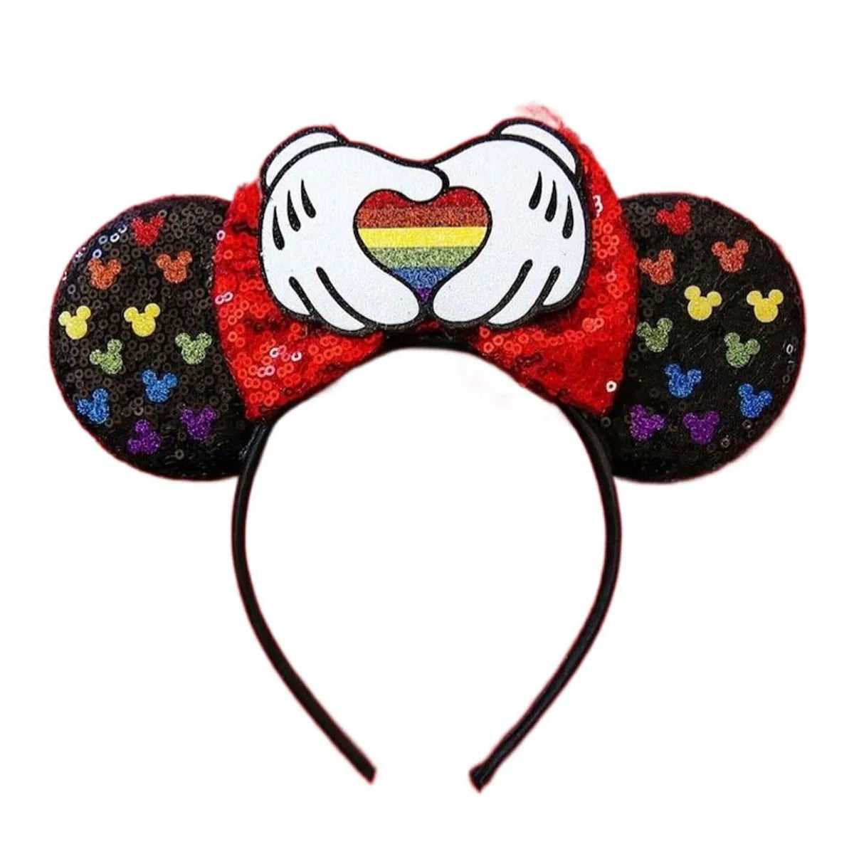 Mouse Ears Sequin Bow Cosplay Headband for Women & Adults