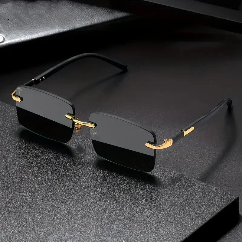 Rimless Rectangle UV400 Fashion Sunglasses for Women & Men