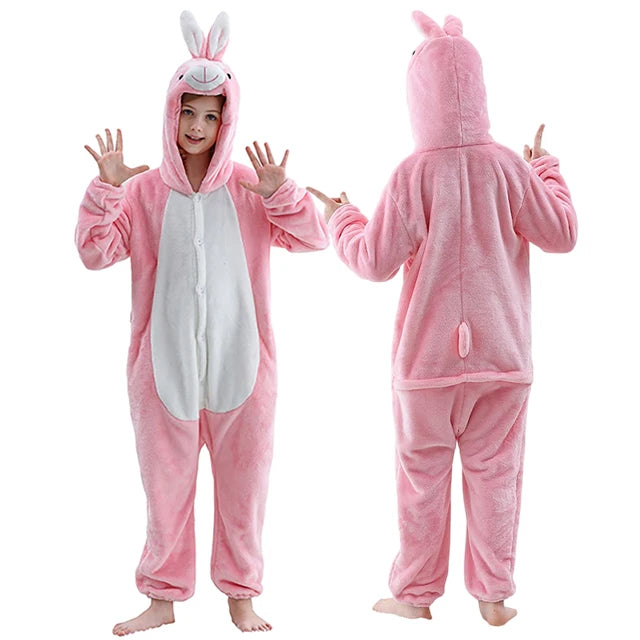 MICHLEY Carnaval Capybara Flannel Blanket Sleepers Onesie Hooded Children Costume Clothes Jumpsuit Sleepwear For Boys Girls