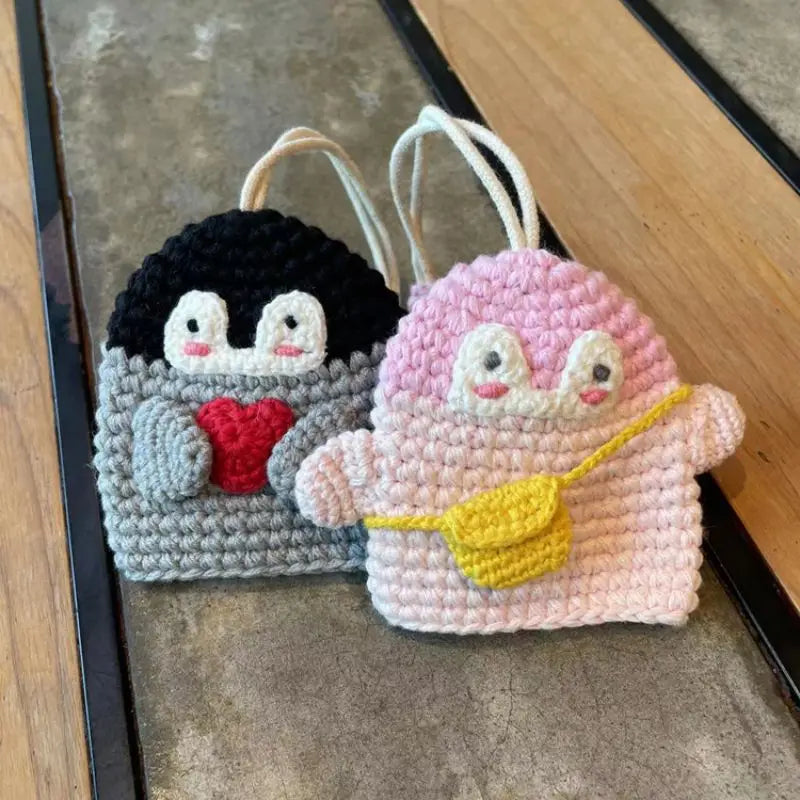 Cartoon Dog Key Case Handwoven Key Organizer Pouch