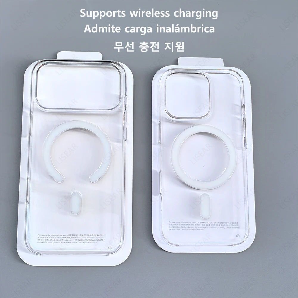 Original Clear Magnetic Phone Case For iPhone 18 17 Pro Max 16 15 14 Plus 13 12 Mini For Magsafe Wireless Charging Protect Cover