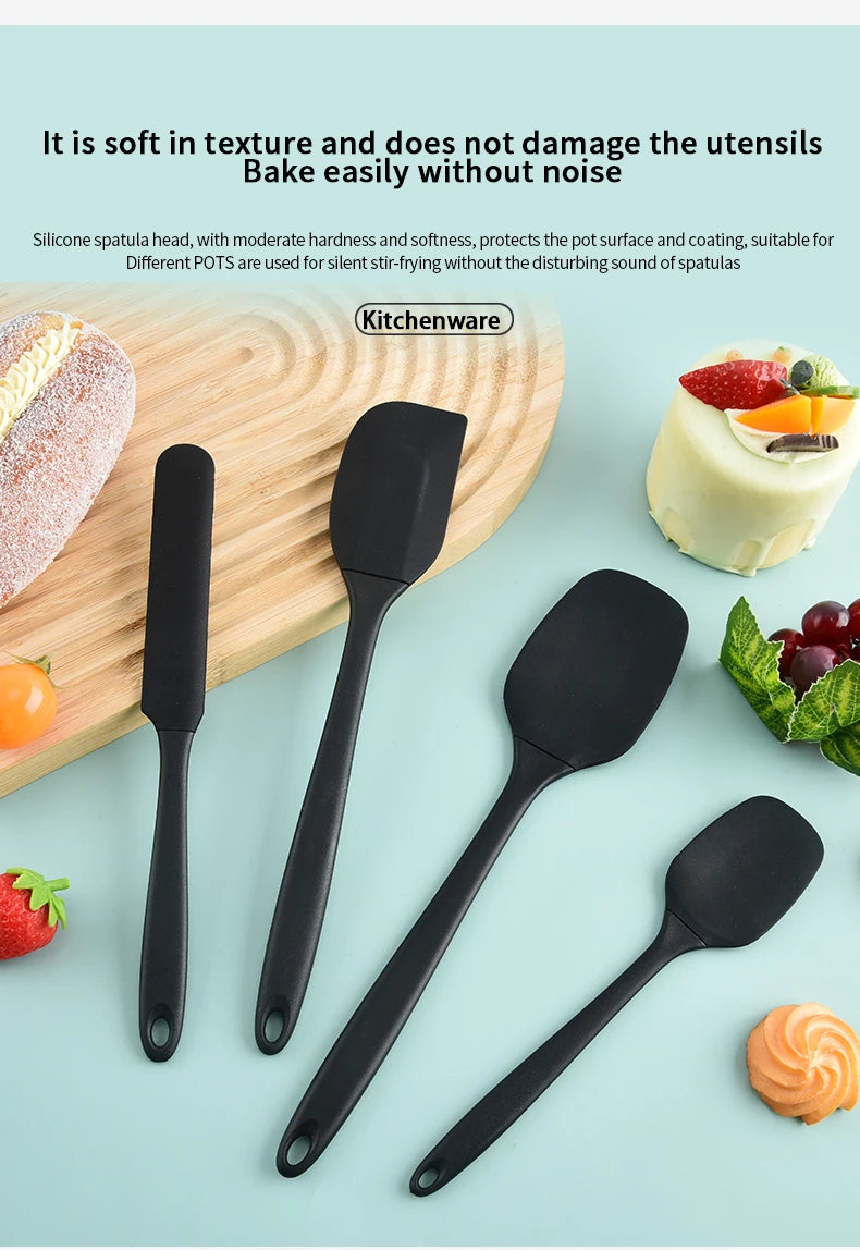 6-Piece Silicone Kitchenware Set with Spatulas and Oil Brush Kit