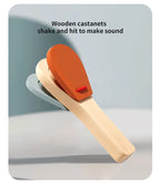 Baby Wooden Hand Bell Rattle Montessori Sensory Grasp & Teething Toy
