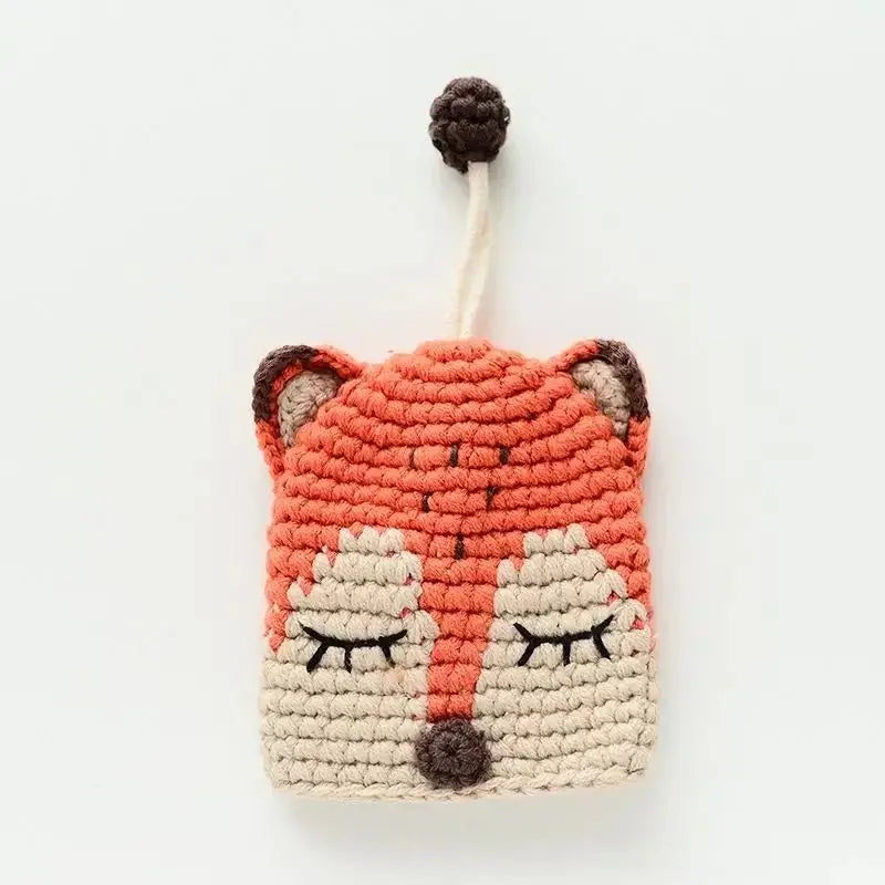 Cartoon Dog Key Case Handwoven Key Organizer Pouch