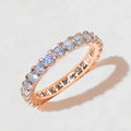 Huitan New Trendy Thin Finger Rings Band with Shiny Cubic Zirconia Simple Stylish Daily Wear Accessories for Women