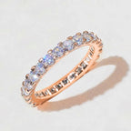 Huitan New Trendy Thin Finger Rings Band with Shiny Cubic Zirconia Simple Stylish Daily Wear Accessories for Women