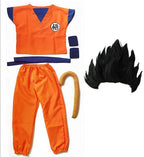 Halloween Costumes  Adult  Z Clothes Party Suit Goku Cosplay Costumes Top/Pant/Belt/Tail/wrister/Wig
