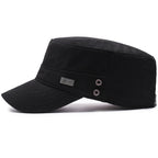 Four Seasons Flat Top Hat Men'S Simple Cotton Peaked Hat Fashion Baseball Cap Casual Cap, Commuter Sunshade Hat