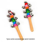 Rainbow Wooden Hand Bell Stick Musical Toy for Kids and Family Fun