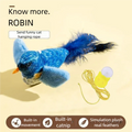 Interactive Electric Flapping Bird Plush Cat Toy with Chirping Sound