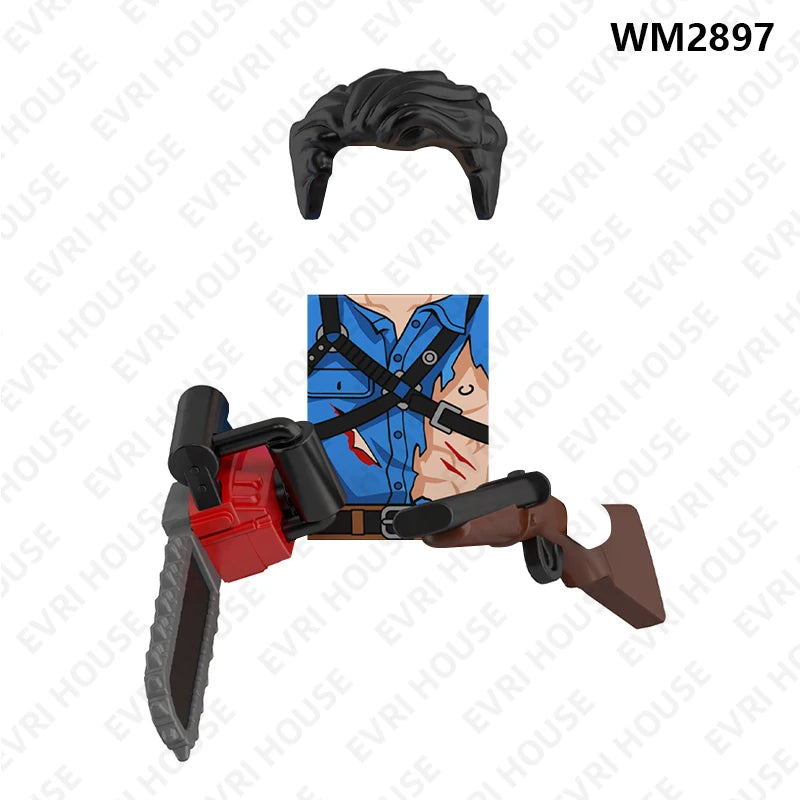 Horror Movie Mini Action Figures Bricks Building Blocks Accessory Toys For Children WM6205
