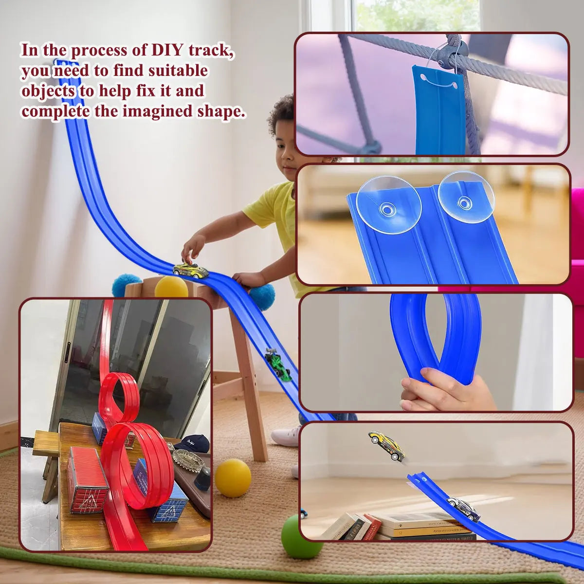 Flexible DIY Race Track Mini Car Playset
