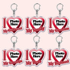 Custom Text I Love My Boyfriend Girlfriend Keychains Key Chain Photo Wife Hot Mom Dad King Queen Idol Baby Family Keychains Gift