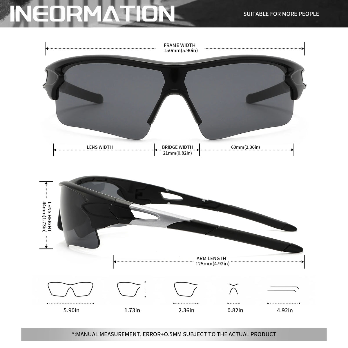 UV400 Wrap Around Sports Sunglasses for Men & Women