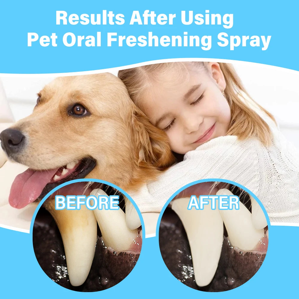 Pet Oral Hygiene Spray 60ml Dogs Cats Teeth Clean Freshens Breat  Removes Bad Breath Prevents Calculus Oral Care Water Additive
