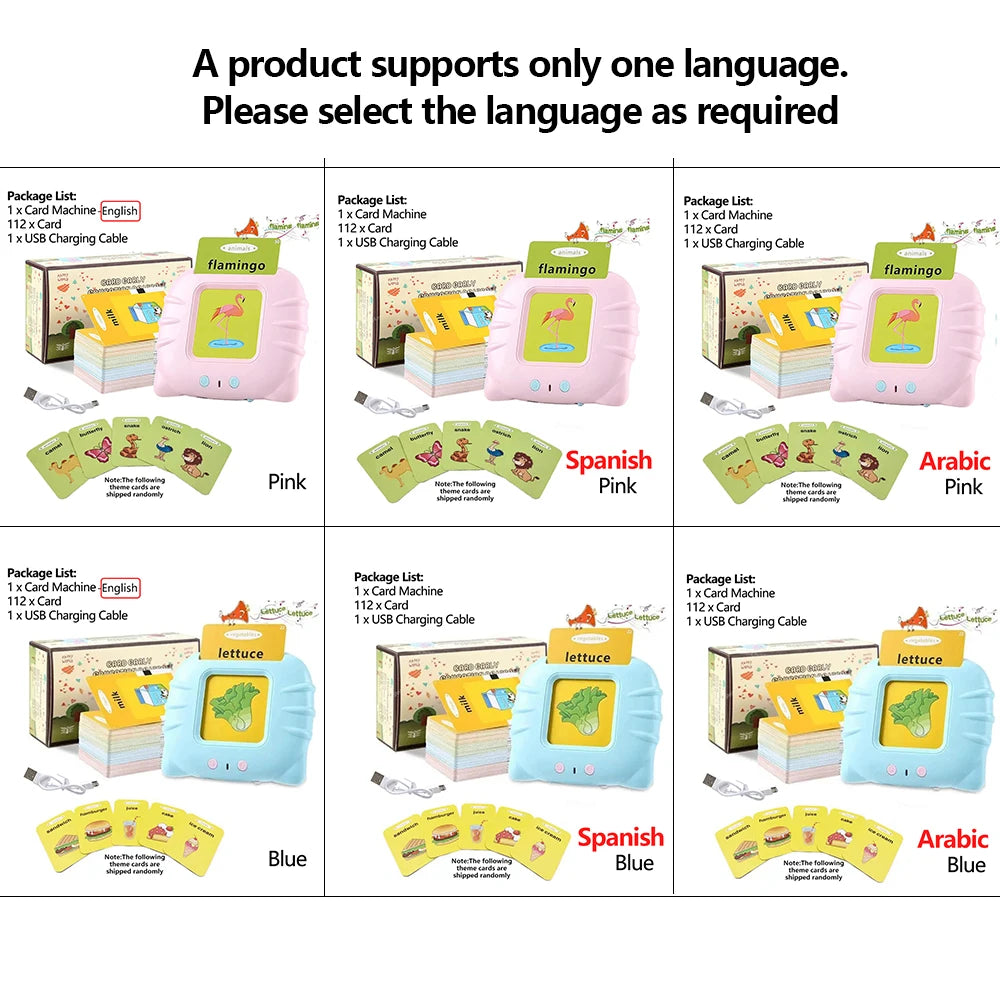 Talking Flash Cards Early Learning Educational Toy for Preschool Kids