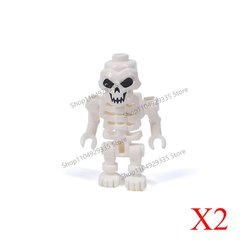 Halloween Scene Building Blocks Skeletons Ghosts Army King Assembled Charactesrs Figures DIY Accessories Bricks Toys Kids Gifts