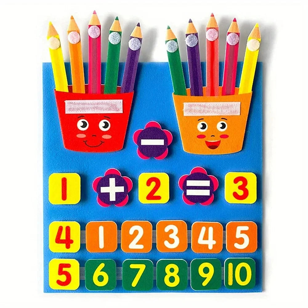 Felt Learning Board Addition and Subtraction Montessori Math Toy