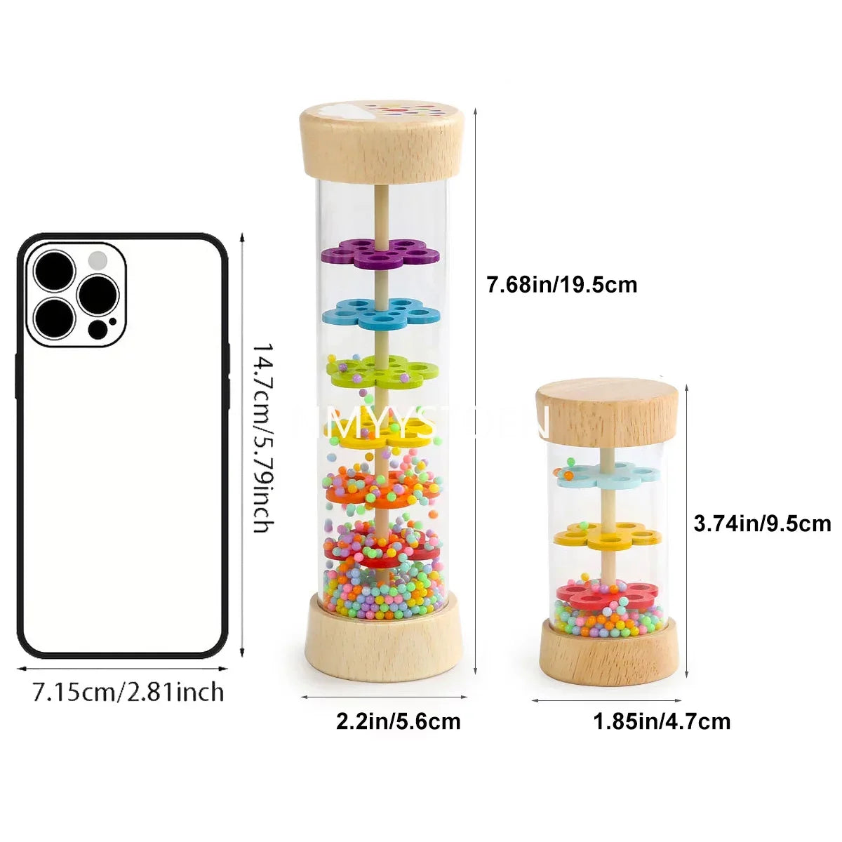 Montessori Wooden Rain Stick Baby Sensory Music Toy