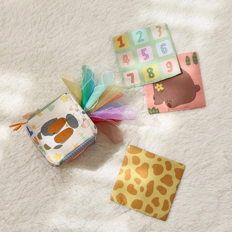 Montessori Cloth Tissue Box Sensory Activity Toy for Babies