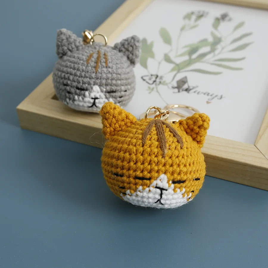 Exquisite Kitten Crochet Keychain Cute Cat Bag Charm
